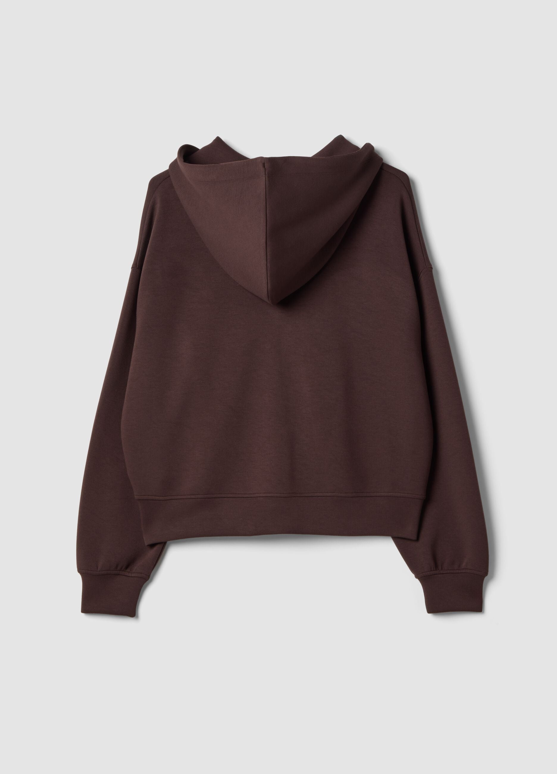Brown stretch modal hoodie in a regular fit