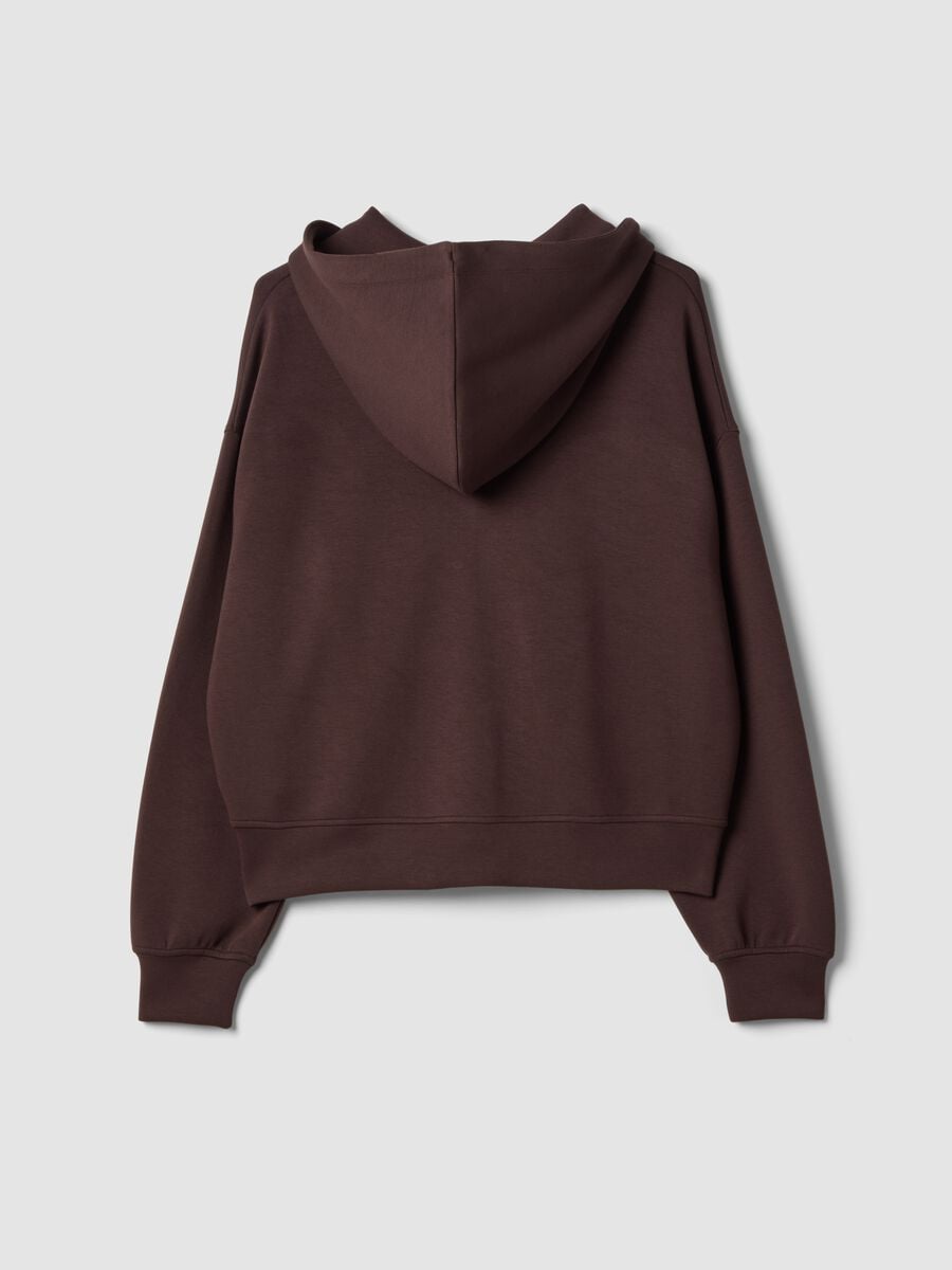 Brown stretch modal hoodie in a regular fit_2