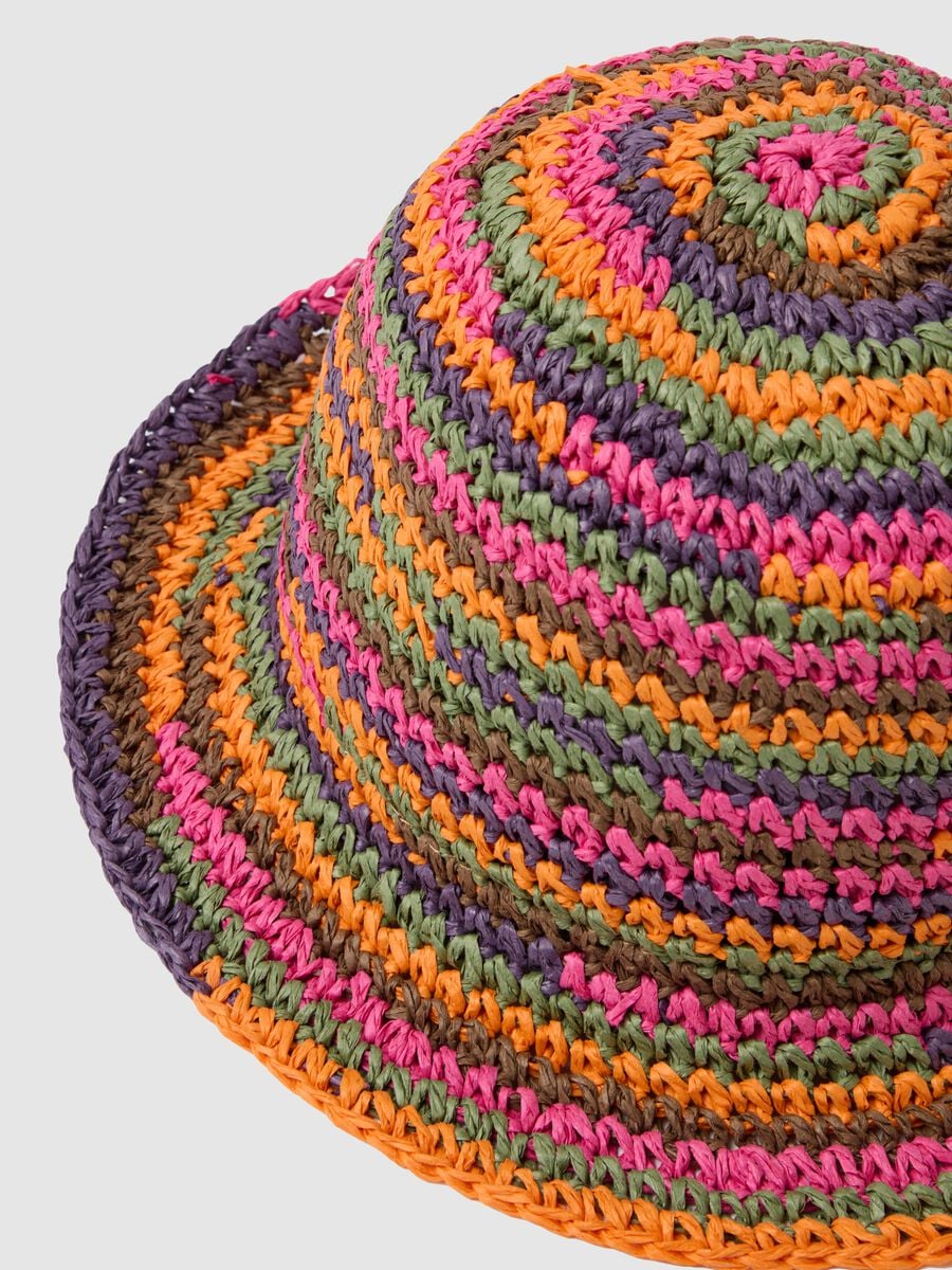 Regular fit multicolour paper mix cloche hat_2