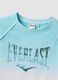 T-shirt azzurra in cotone elasticizzato a maniche corte per bambina regular fit_2