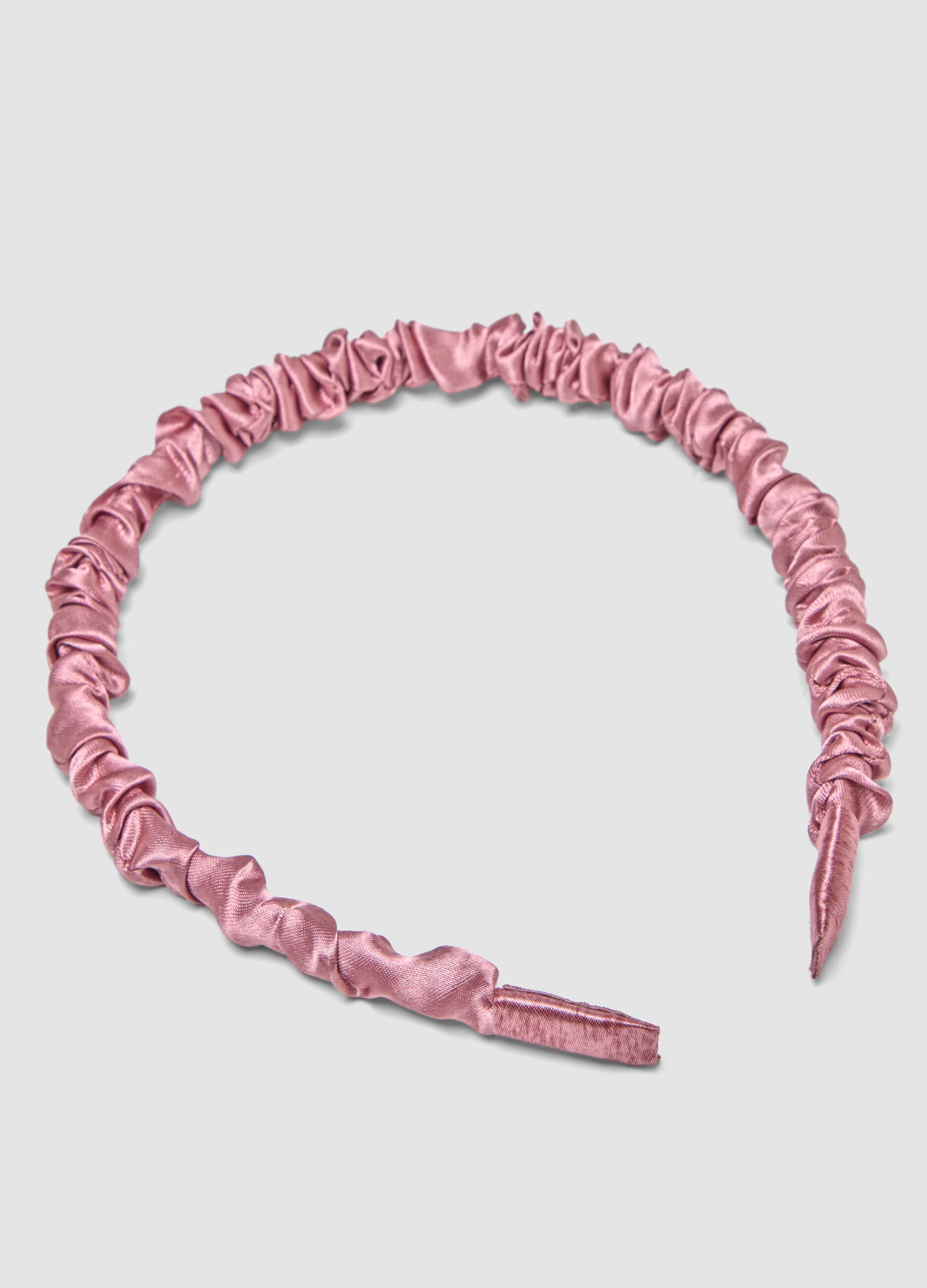 Cerchietto rigido rosa arricciato per capelli