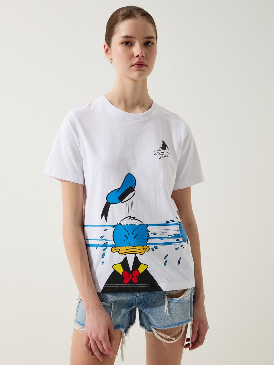 T-shirt in cotone bio stampa Donald Duck 90_0