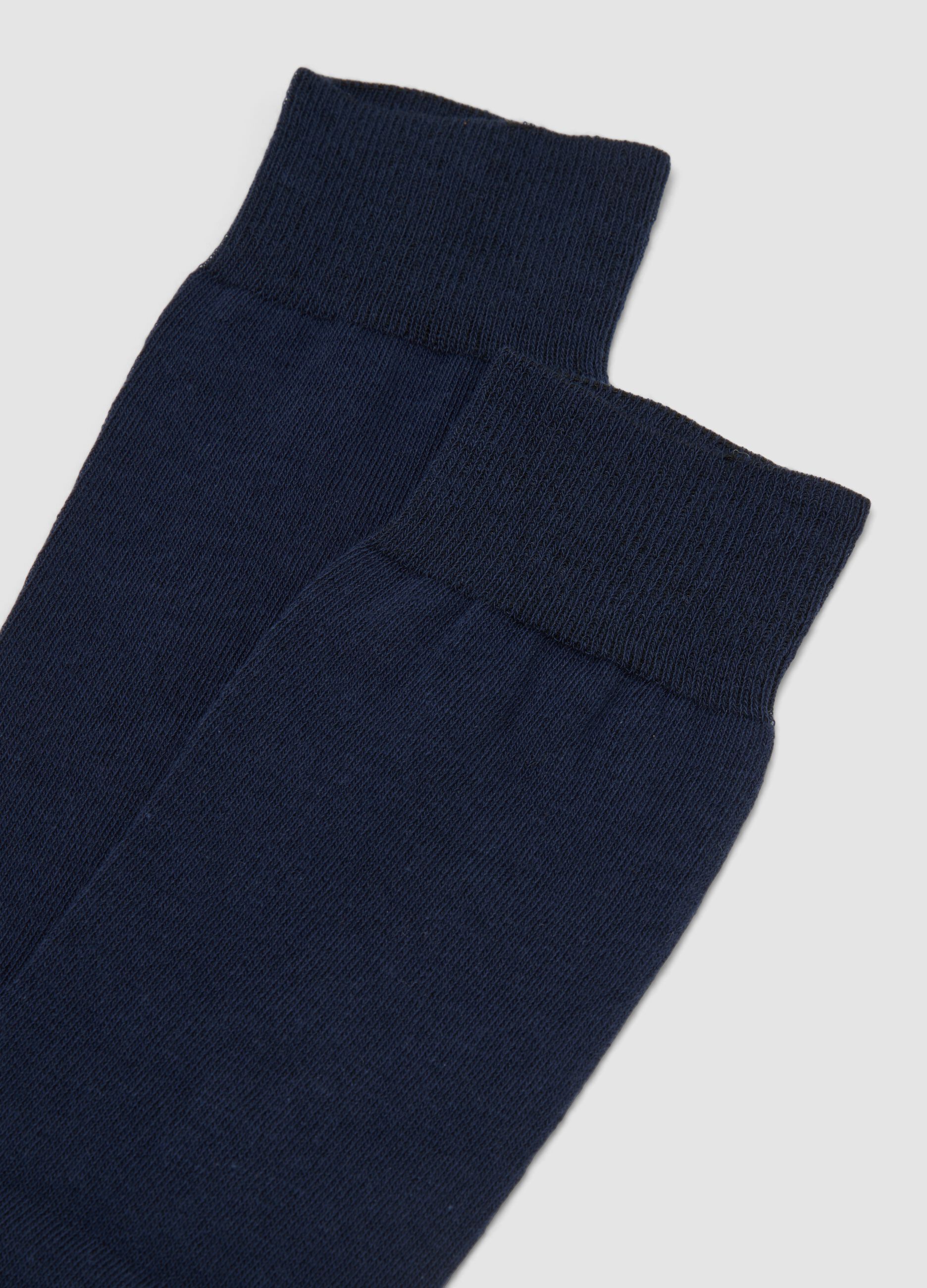 Bipack di calze lunghe blu e verdi in cotone elasticizzato