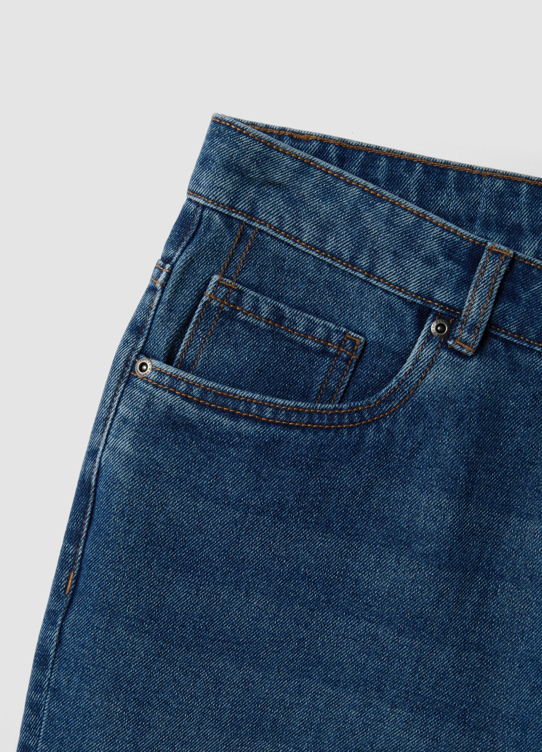 Blue denim slim-fit jeans in cotton and viscose blend