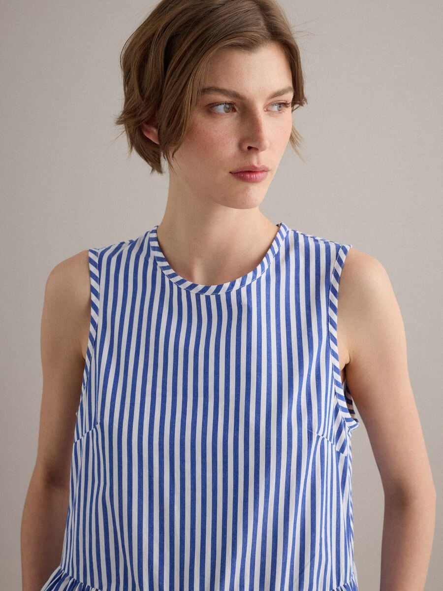 Langes Kleid aus reiner Baumwolle mit mehrfarbigen Streifen, Regular Fit_2