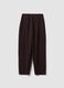 Braune Joggerhose aus elastischem Viskose-Milanojersey im Barrel Fit_4