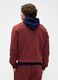 Red hooded cotton blend sweatshirt_2