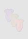 Multicoloured 3-pack of pure organic cotton bodysuits for baby girls_1