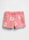 Girls' pink cotton blend shorts with daisies_3