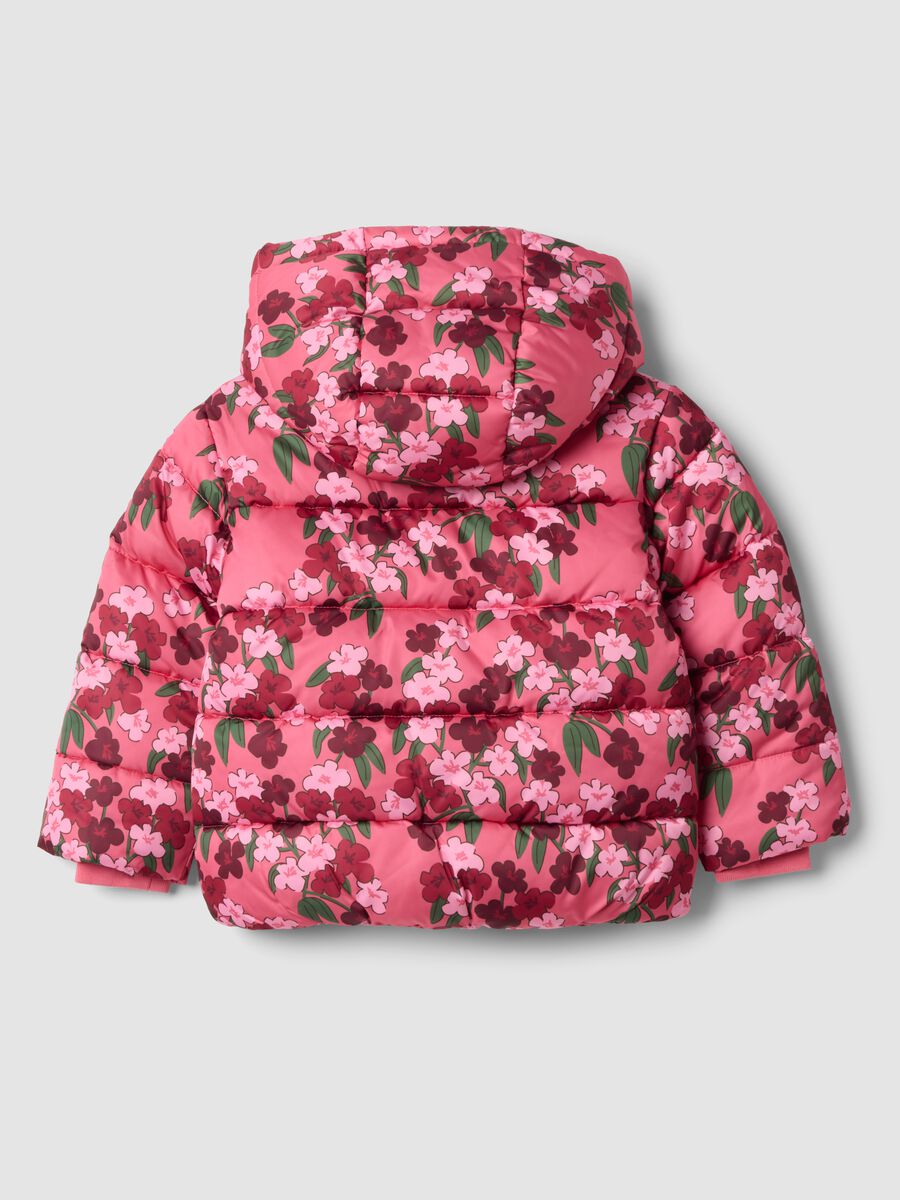 Girls&rsquo; multicoloured floral padded jacket with detachable hood_1