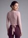 Wrap top rosa in cotone elasticizzato a costine ALTAVIA STUDIO_2