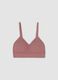 Pink non-padded stretch-fabric bra with ruched detail_4