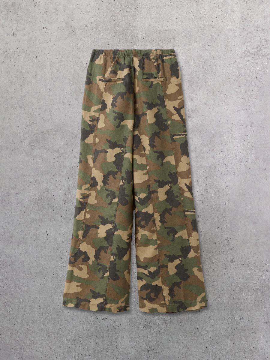 Camo hlače 100% od lana, &scaron;irokih nogavica_7