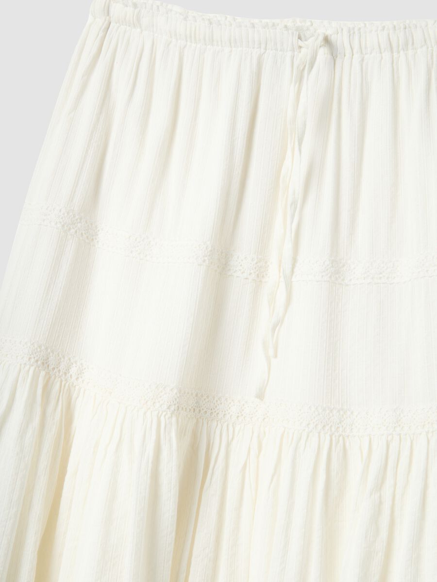 Langer wei&szlig;er Rock aus Baumwollmischung, regular fit mit Stickereien_5