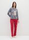 Grey and red regular fit pyjama_0