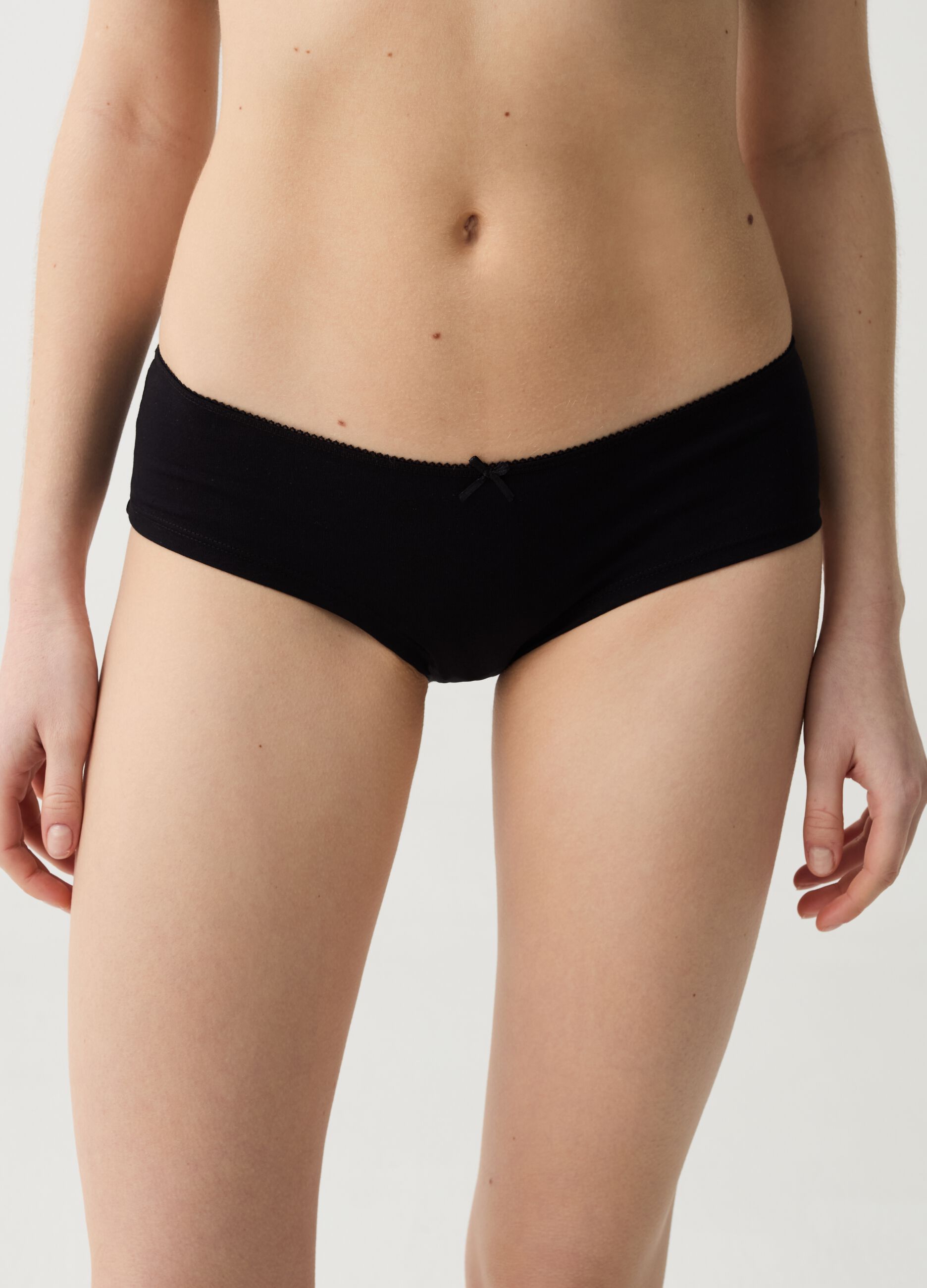 Three-pack organic stretch cotton French knickers
