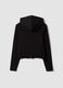 Sweatshirt preta 100% algod&atilde;o com fecho integral e capuz, corte fitted_2