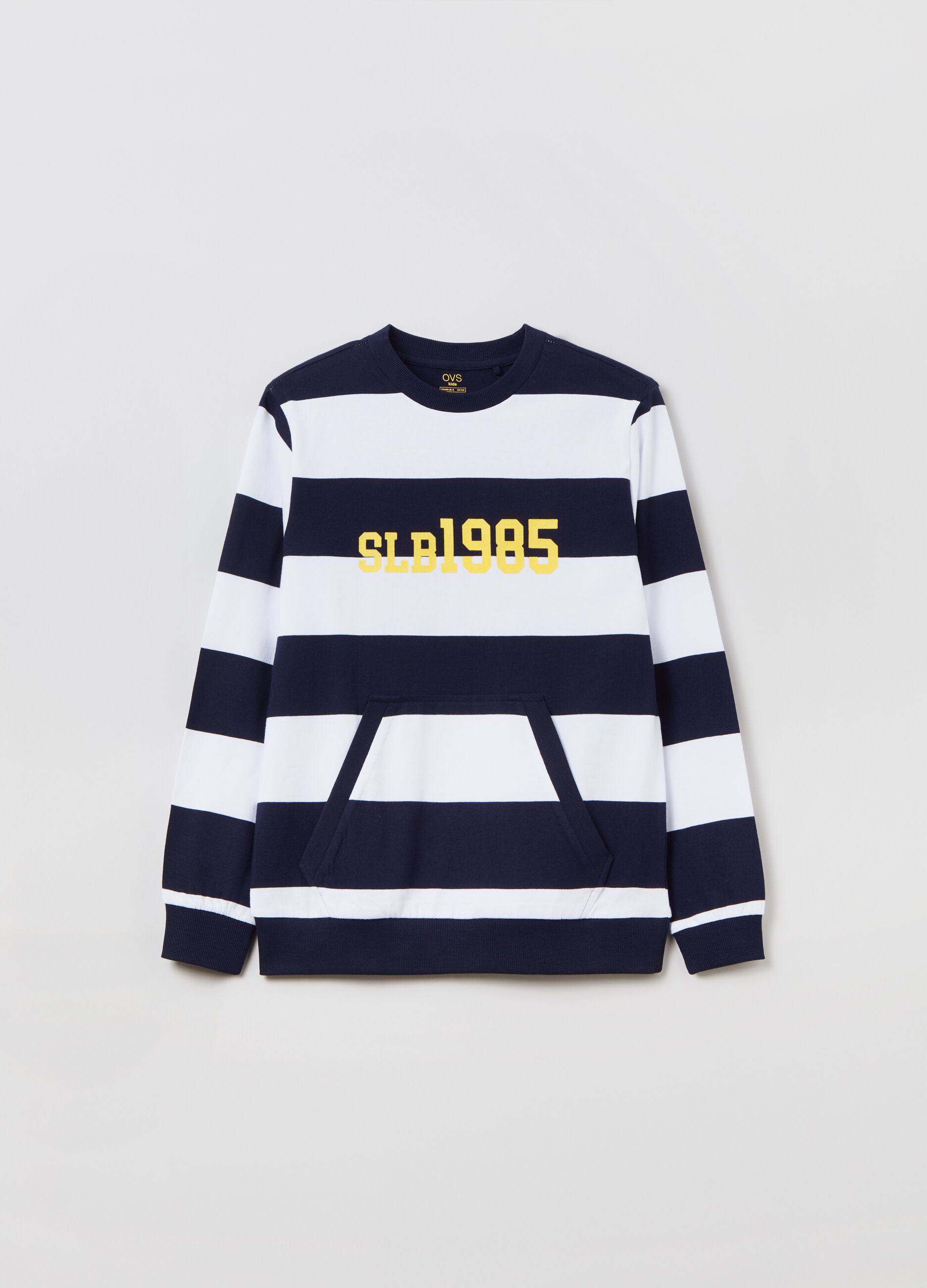 Striped cotton T-shirt with print