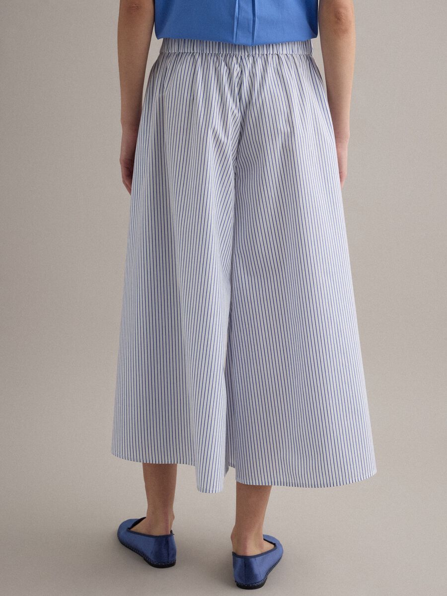 Saia comprida &agrave;s riscas brancas e azuis em algod&atilde;o puro_2