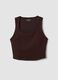 Brown crop top in stretch fabric_5