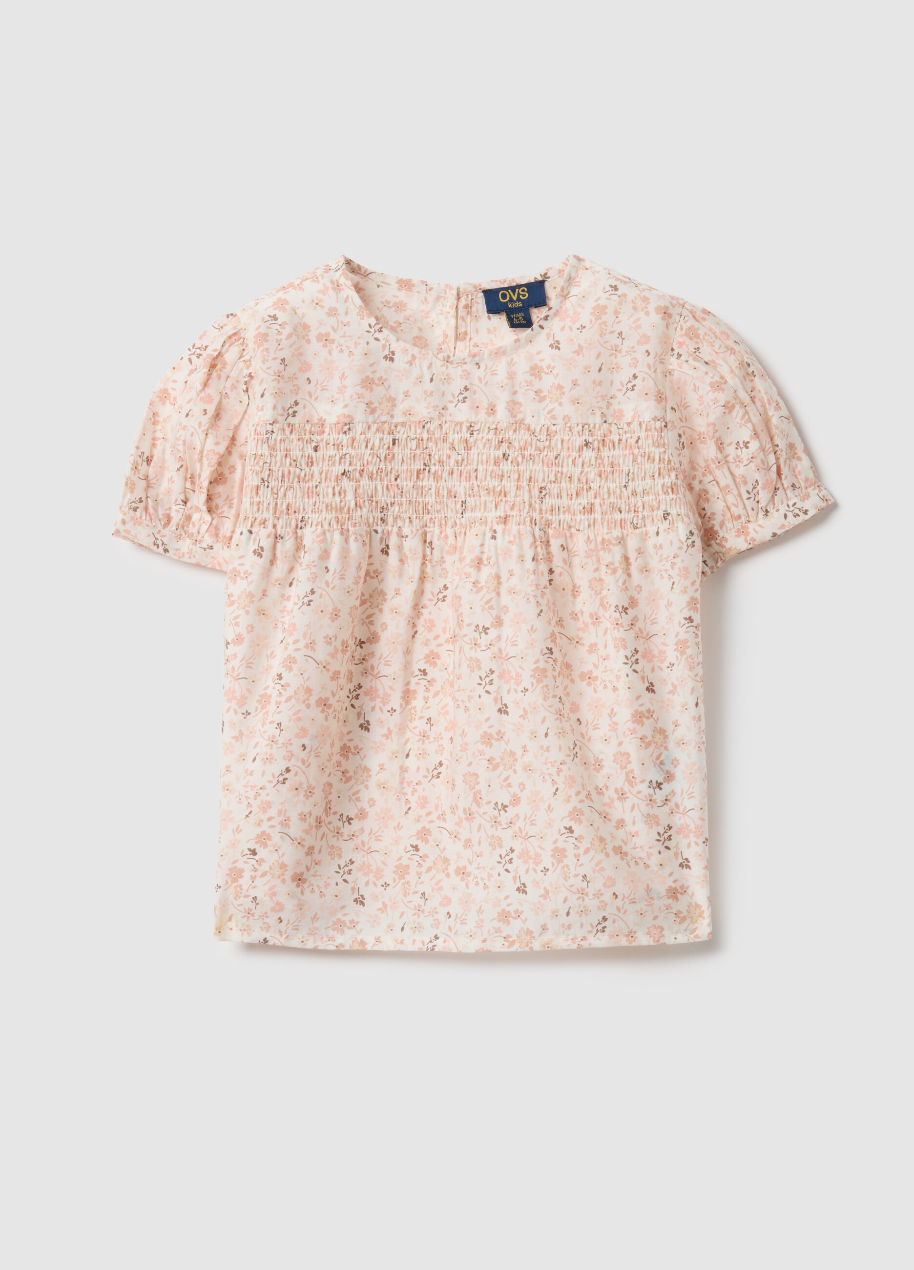 Blusa Floral Multicolor em Lyocell para Meninas Corte Regular