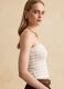 White pure cotton bandeau top with openwork knit_0