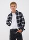 Black checked pure cotton regular-fit shirt for boys_1