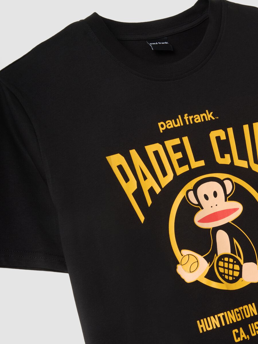 Black printed T-shirt in pure cotton, regular fit_1