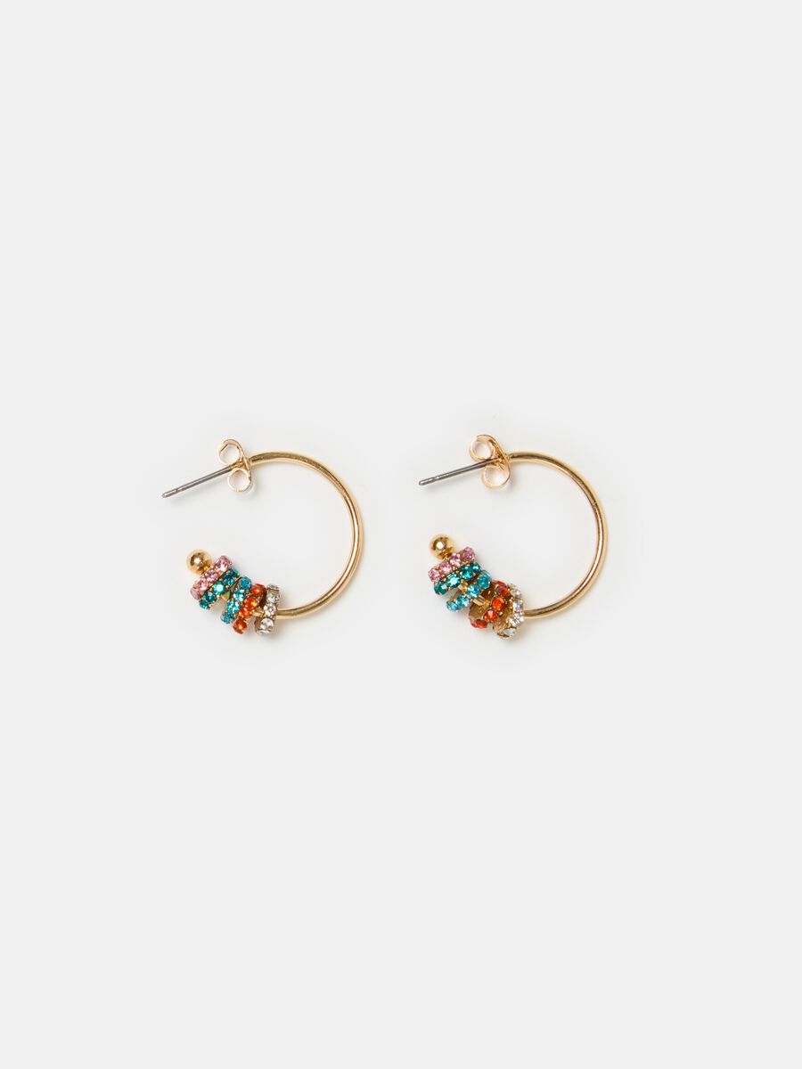 Semi-circle earrings with stones_0