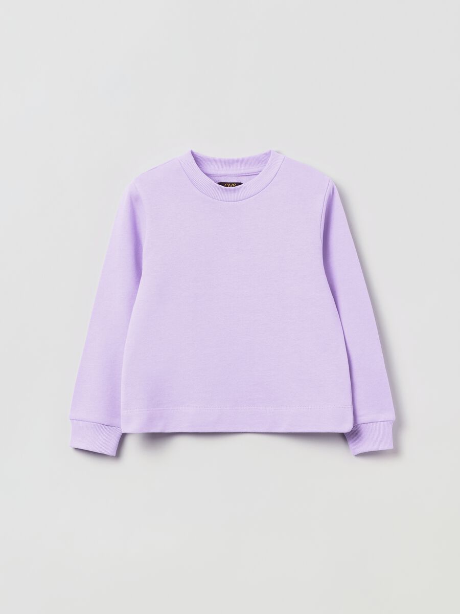 Sweatshirt in French terry with round neck_0