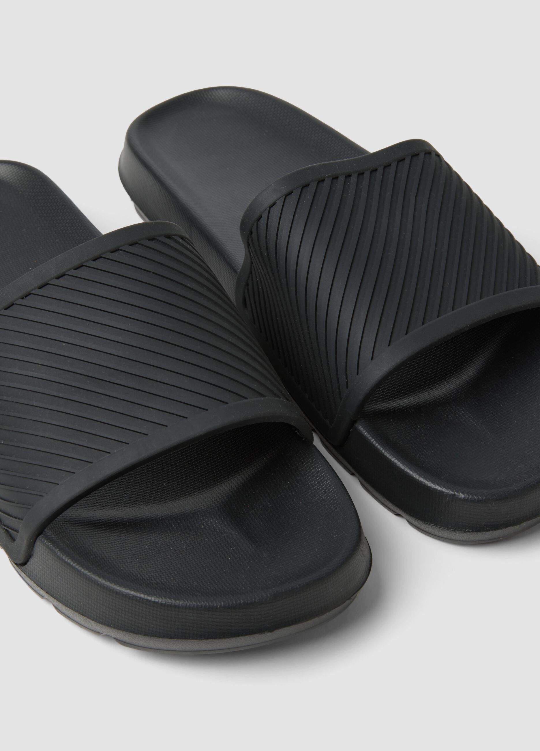 Black slider sandals