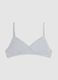 Girl's Grey Stretch Cotton Triangle Bra_0