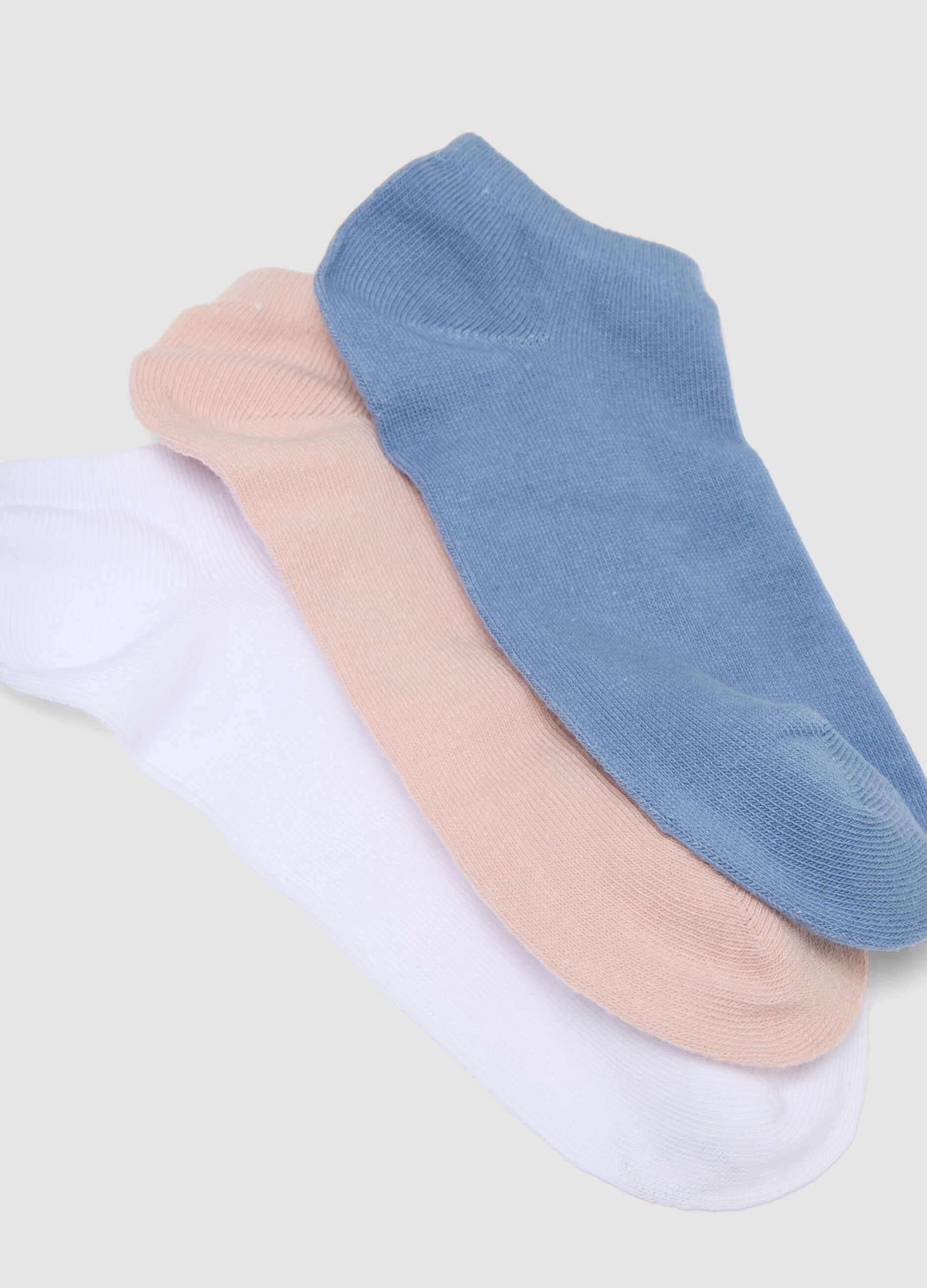 Seven-pack of multicolour striped no-show socks in a cotton blend