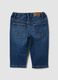 Jeans denim blu scuro in cotone elasticizzato regular fit per bimbo_1