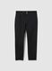Black Cotton Blend Slim Fit Trousers_4