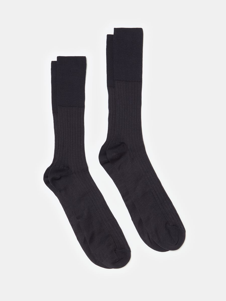 Two-pair pack long socks in cotton_0