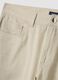 Beige pure cotton regular-fit Bermuda shorts_5