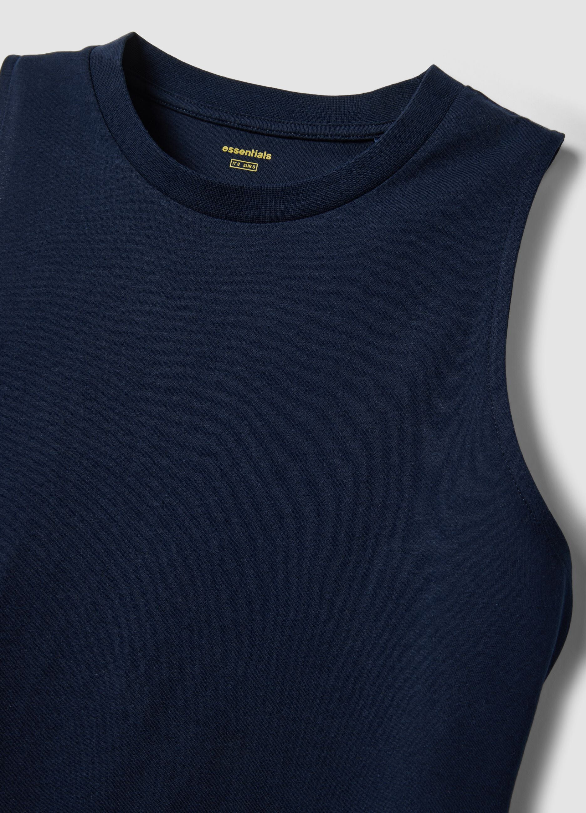 Blue pure cotton tank top