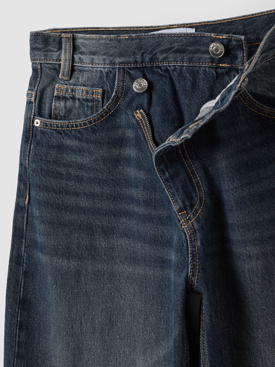 Grey pure cotton denim skater-fit jeans_6