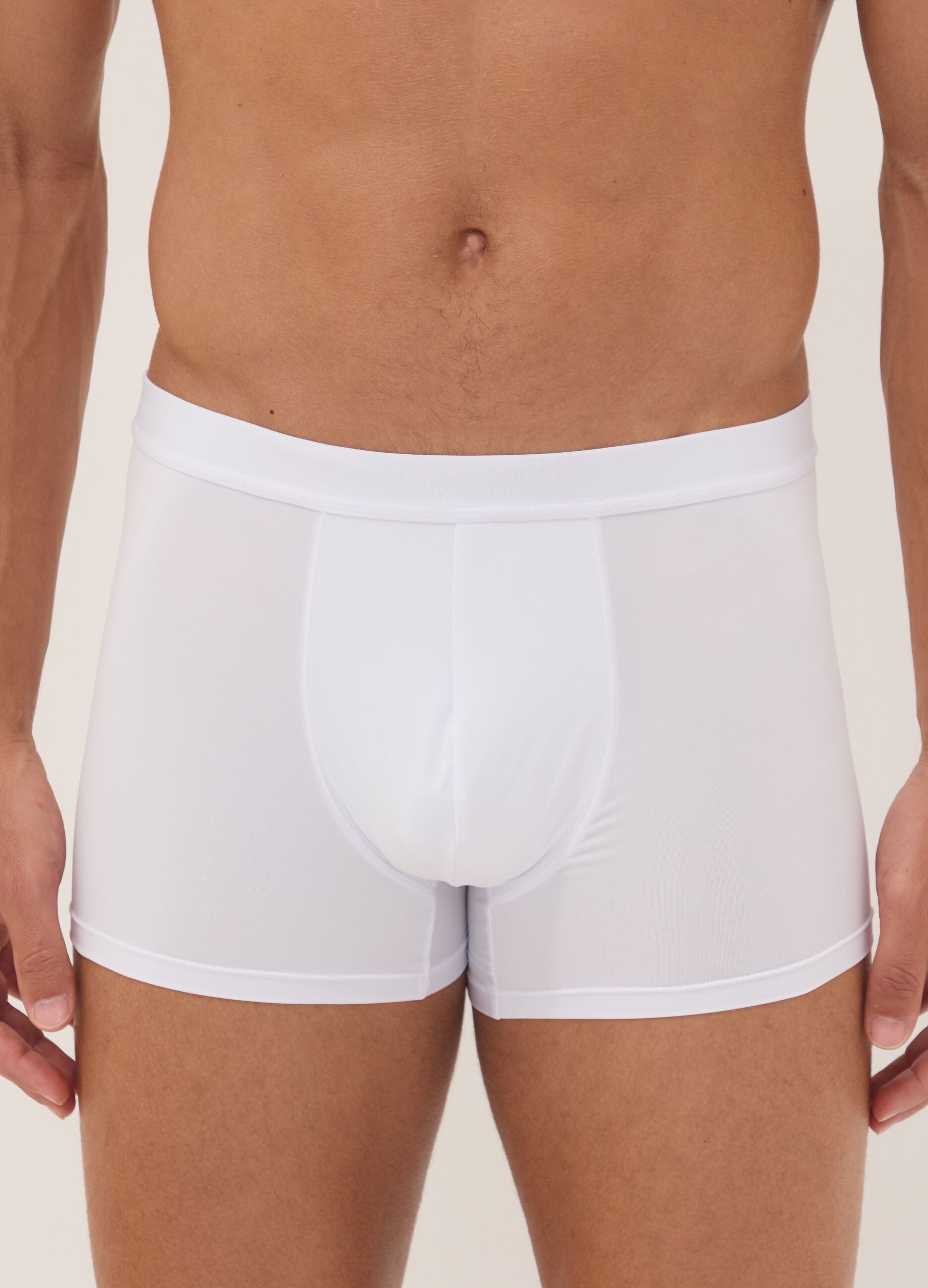 3-pack of white stretch microfibre boxer shorts