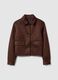 Brown regular fit jacket with buttons and pockets_4