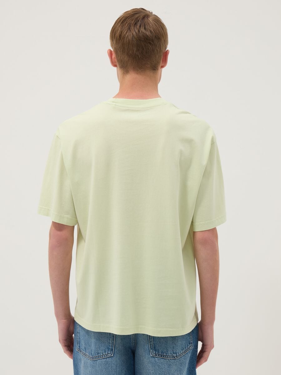 Green pure cotton T-shirt with chest pocket_3