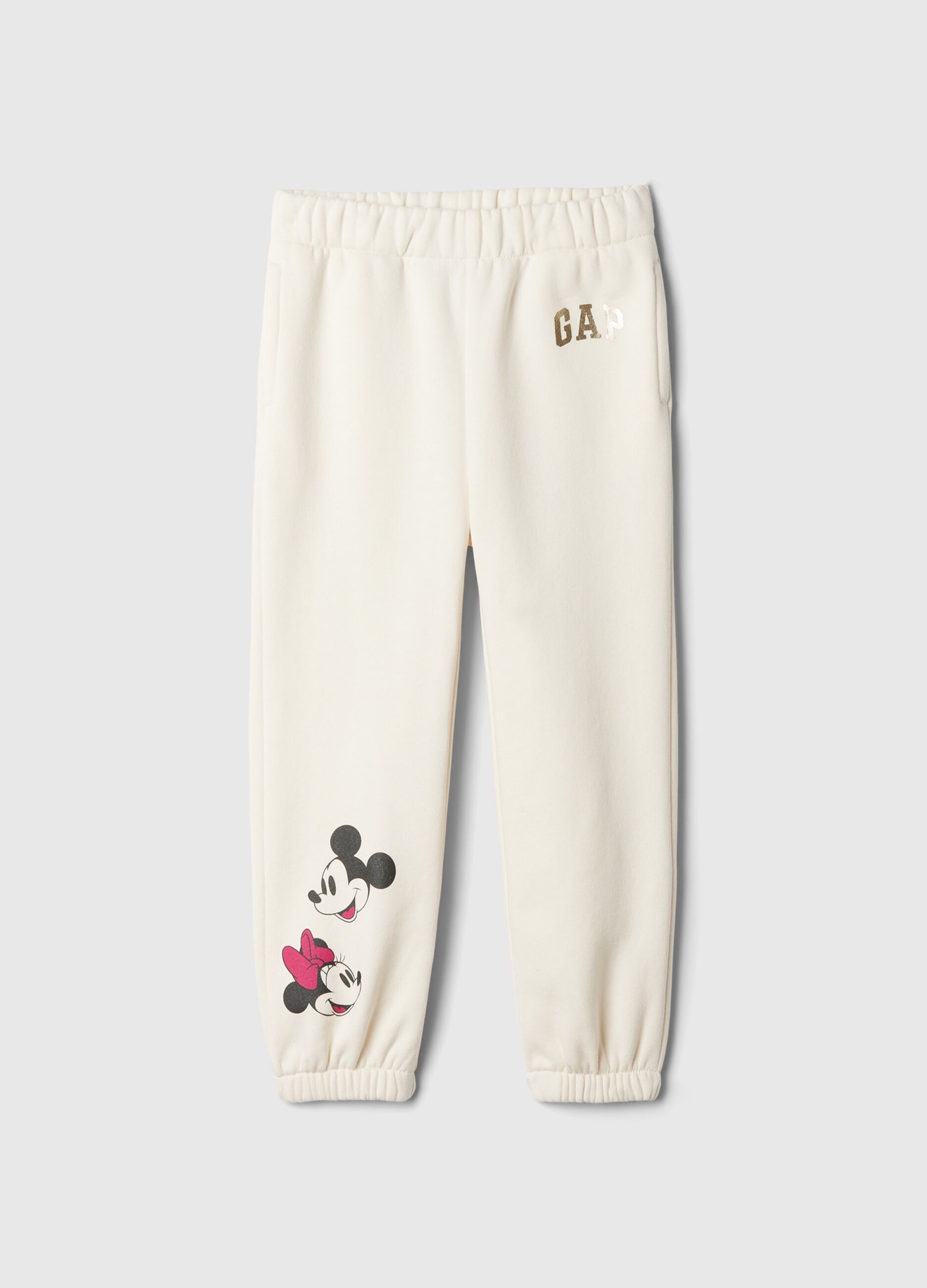 Joggers with Minnie and Mickey Mouse print