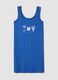 Sleeveless pure cotton blue nightdress with prints_4