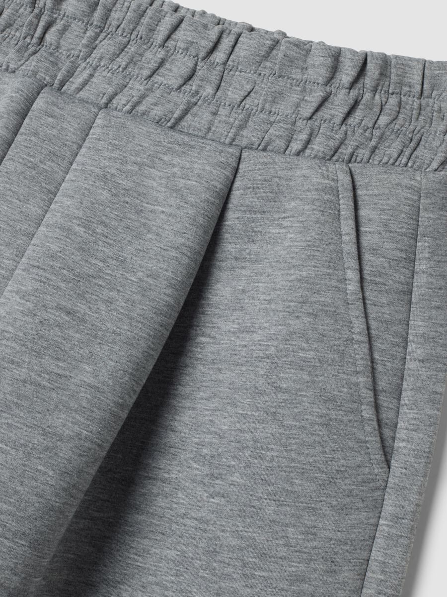 Pantaloni grigio melange in viscosa elasticizzata over fit_1