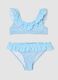 Blue ruffled bikini for girls_0