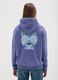Purple hoodie in regular fit cotton blend with print_2