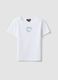 White short-sleeve pure cotton T-shirt with decorative heart_0