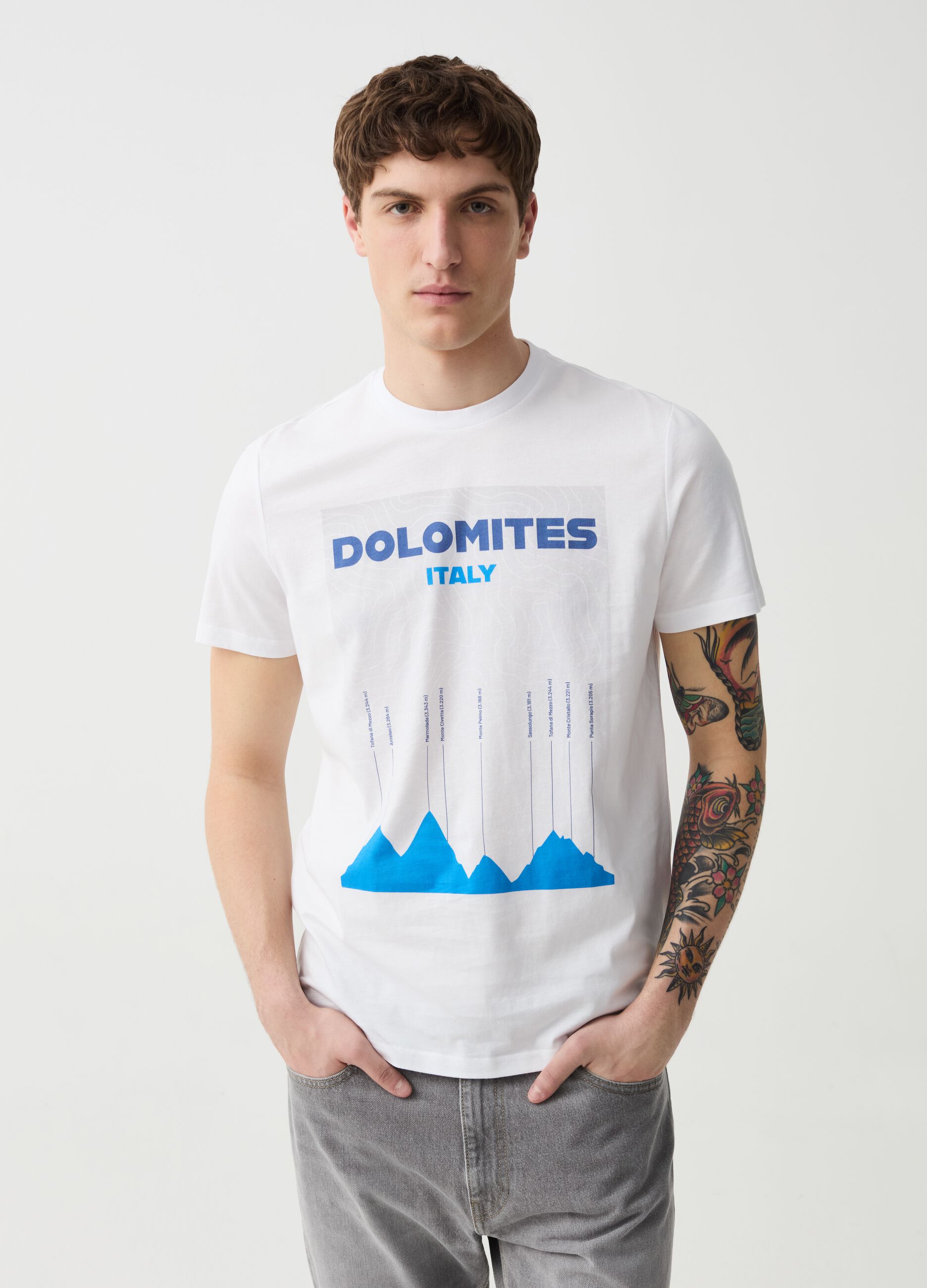 T-shirt con stampa Dolomiti