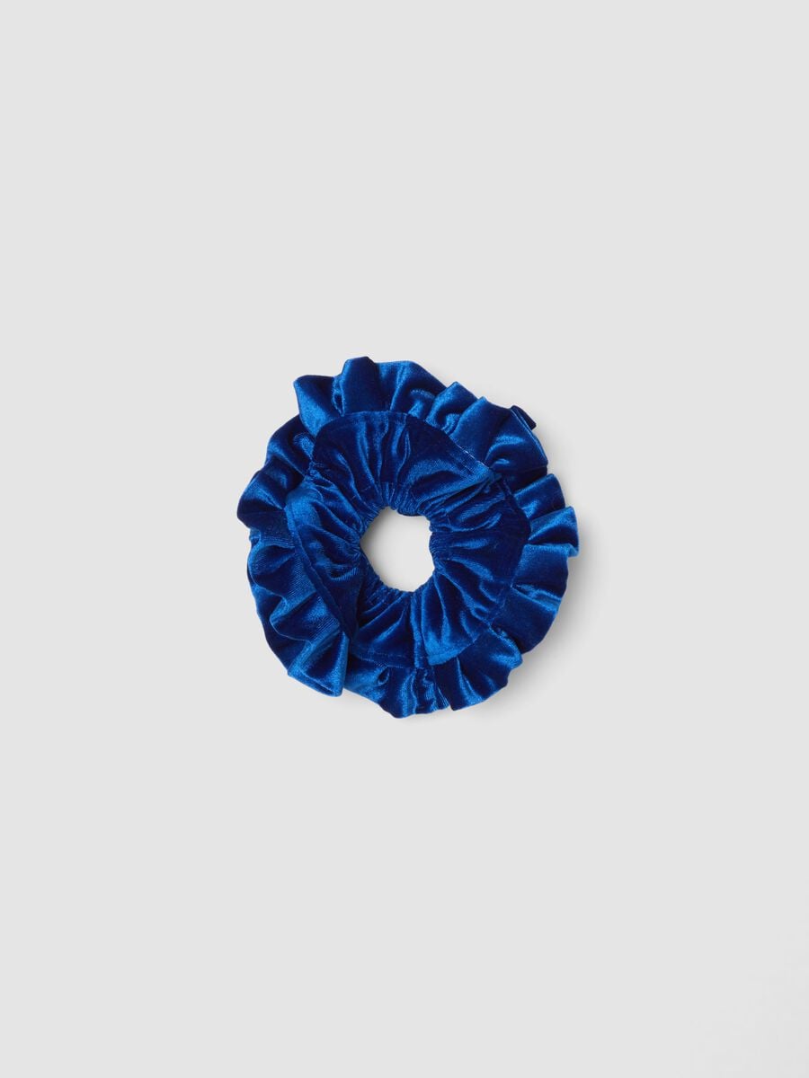 Scrunchie blu effetto vellutato_0